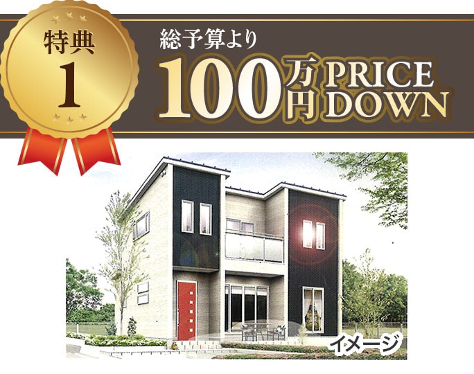 特典1:総予算より100万円プライスダウン
